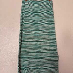LOFT Teal and White Striped Maxi Skirt Women’s Size Petite sp